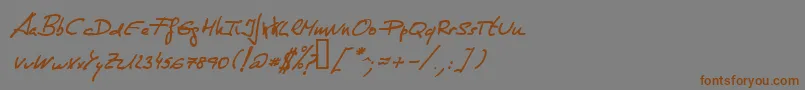 Police DeManu1Mediumitalic – polices brunes sur fond gris