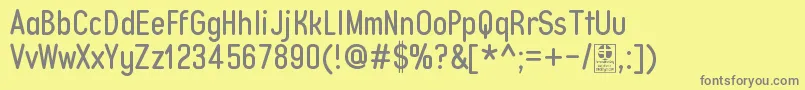 フォントTypoQuikRegularDemo – 黄色の背景に灰色の文字