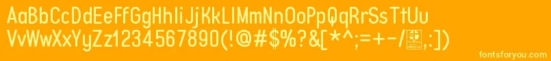 Fonte TypoQuikRegularDemo – fontes amarelas em um fundo laranja