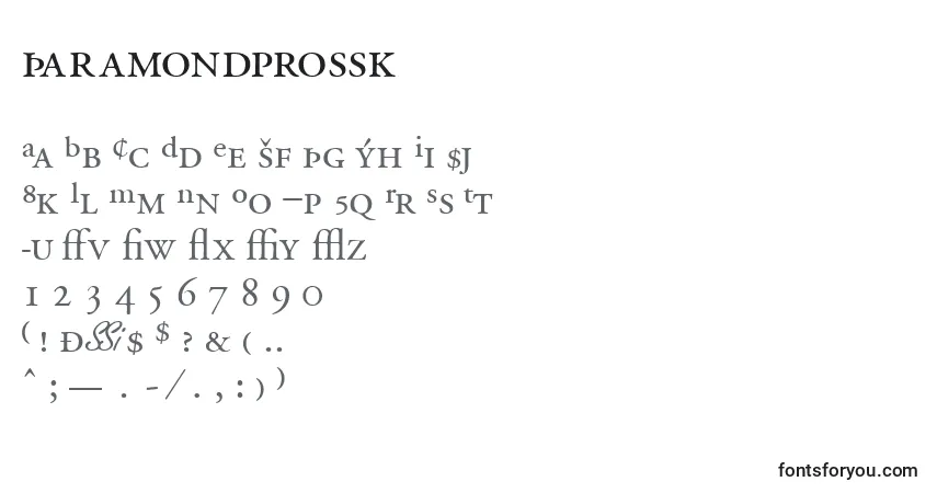 Czcionka Garamondprossk – alfabet, cyfry, specjalne znaki