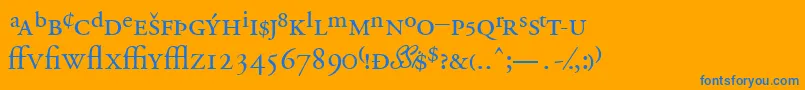 Garamondprossk Font – Blue Fonts on Orange Background