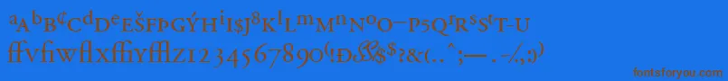 Garamondprossk Font – Brown Fonts on Blue Background