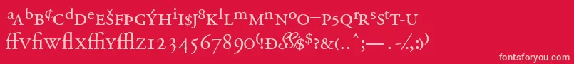 Garamondprossk Font – Pink Fonts on Red Background