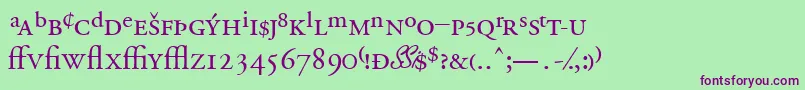 Garamondprossk Font – Purple Fonts on Green Background