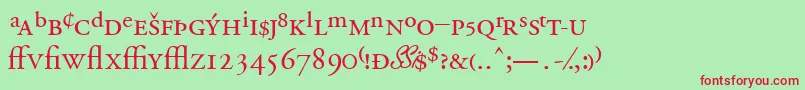 Garamondprossk Font – Red Fonts on Green Background