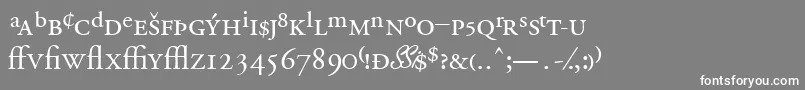 フォントGaramondprossk – 灰色の背景に白い文字