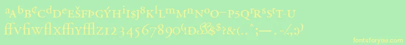 Garamondprossk Font – Yellow Fonts on Green Background