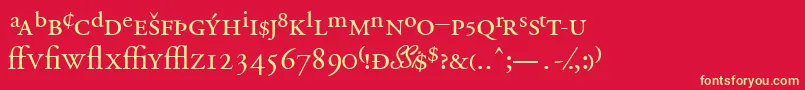 Garamondprossk Font – Yellow Fonts on Red Background