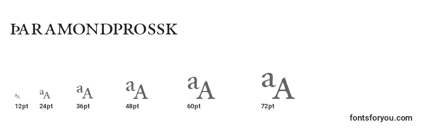 Размеры шрифта Garamondprossk