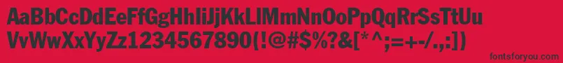 FranklinGothicCondensed Font – Black Fonts on Red Background