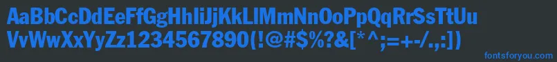 FranklinGothicCondensed Font – Blue Fonts on Black Background