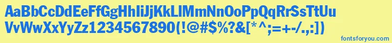 FranklinGothicCondensed Font – Blue Fonts on Yellow Background
