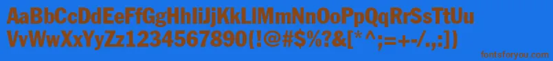 FranklinGothicCondensed Font – Brown Fonts on Blue Background