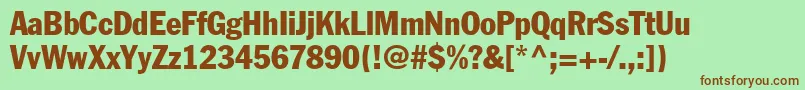 FranklinGothicCondensed Font – Brown Fonts on Green Background