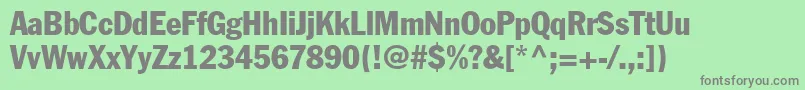 FranklinGothicCondensed Font – Gray Fonts on Green Background