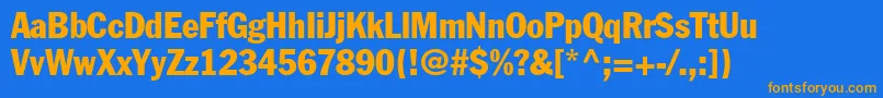 FranklinGothicCondensed Font – Orange Fonts on Blue Background
