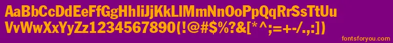 FranklinGothicCondensed Font – Orange Fonts on Purple Background