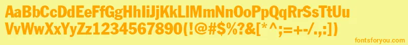 FranklinGothicCondensed Font – Orange Fonts on Yellow Background