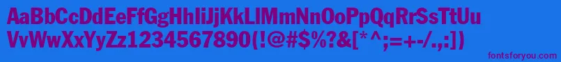 FranklinGothicCondensed Font – Purple Fonts on Blue Background