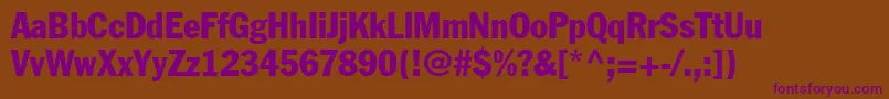 FranklinGothicCondensed Font – Purple Fonts on Brown Background