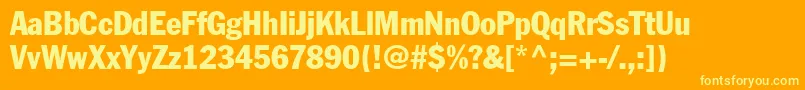 FranklinGothicCondensed Font – Yellow Fonts on Orange Background