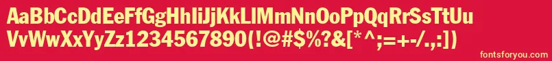 FranklinGothicCondensed Font – Yellow Fonts on Red Background
