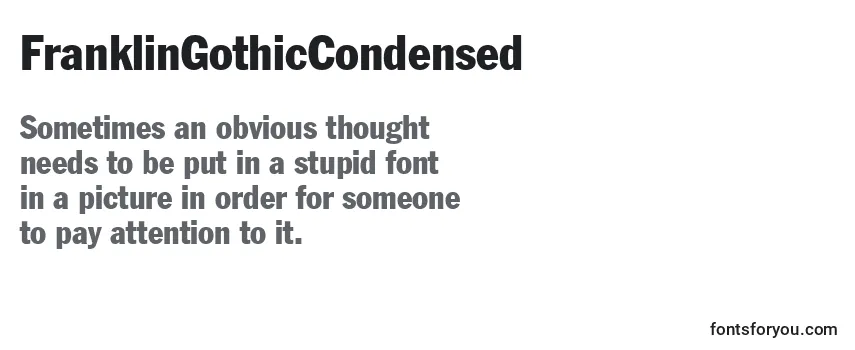 Review of the FranklinGothicCondensed Font