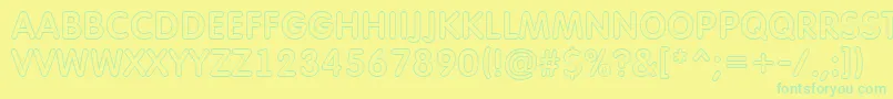 Police AFuturaroundtitulotl – polices vertes sur fond jaune