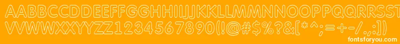 AFuturaroundtitulotl-Schriftart – Weiße Schriften auf orangefarbenem Hintergrund