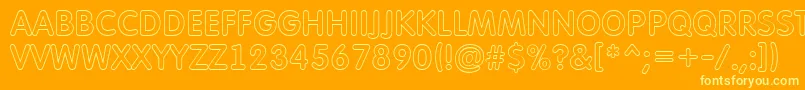 AFuturaroundtitulotl-Schriftart – Gelbe Schriften auf orangefarbenem Hintergrund