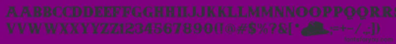 Czcionka AndersonFourFeatherFalls – czarne czcionki na fioletowym tle