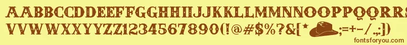 AndersonFourFeatherFalls Font – Brown Fonts on Yellow Background