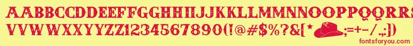 AndersonFourFeatherFalls Font – Red Fonts on Yellow Background