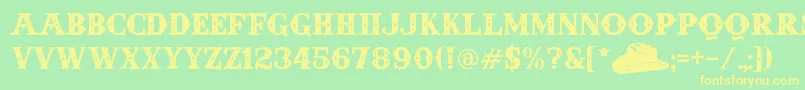 AndersonFourFeatherFalls Font – Yellow Fonts on Green Background