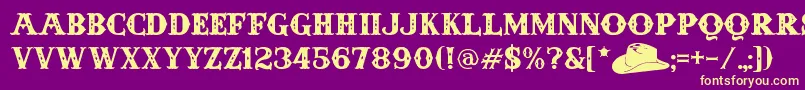 AndersonFourFeatherFalls Font – Yellow Fonts on Purple Background