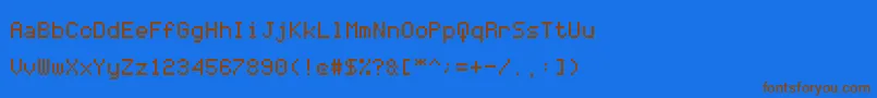 CodersCrux-Schriftart – Braune Schriften auf blauem Hintergrund