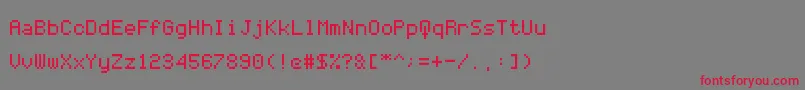 フォントCodersCrux – 赤い文字の灰色の背景