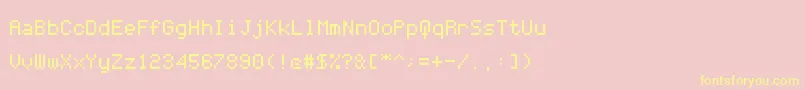 CodersCrux-Schriftart – Gelbe Schriften auf rosa Hintergrund
