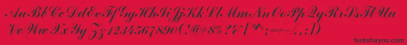 Шрифт CommercialScriptRegular – чёрные шрифты на красном фоне