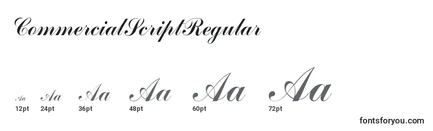 CommercialScriptRegular Font Sizes