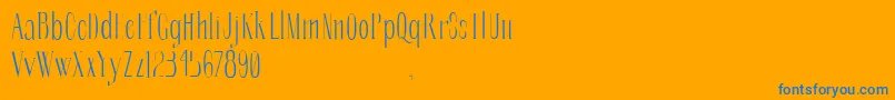 SoberbaserifRegular-Schriftart – Blaue Schriften auf orangefarbenem Hintergrund