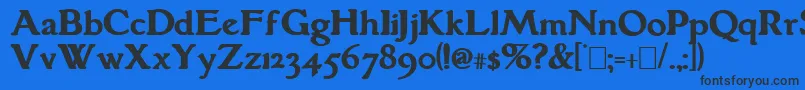 Czcionka GranthamBold – czarne czcionki na niebieskim tle