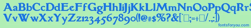 フォントGranthamBold – 青い文字は緑の背景です。