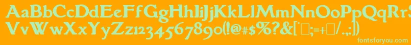 GranthamBold Font – Green Fonts on Orange Background