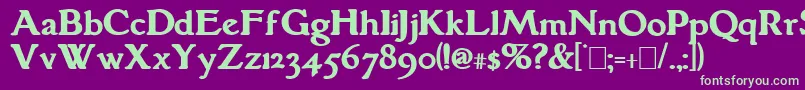 GranthamBold Font – Green Fonts on Purple Background