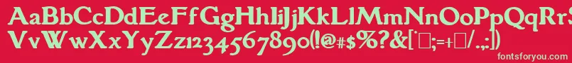 フォントGranthamBold – 赤い背景に緑の文字