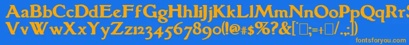 GranthamBold Font – Orange Fonts on Blue Background