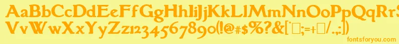 GranthamBold Font – Orange Fonts on Yellow Background
