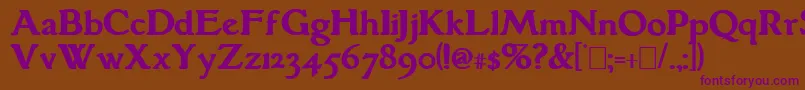 GranthamBold Font – Purple Fonts on Brown Background