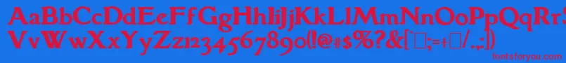 GranthamBold Font – Red Fonts on Blue Background